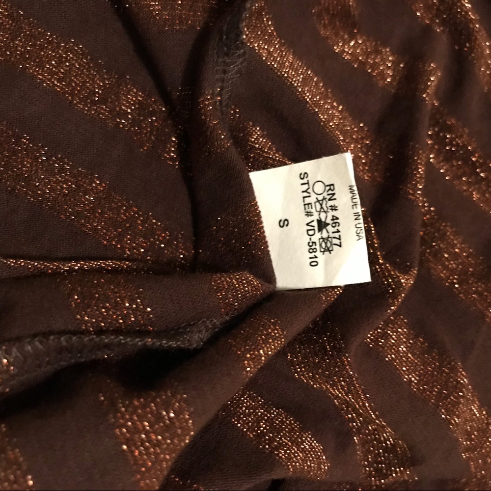 NWT Gold Sparkle Striped Dress Vava Joy Han Small - Picture 6 of 7